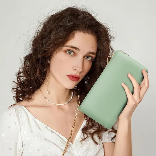 Miniatura 91 de Chelmon - Monedero para mujer de cuero genuino con bloqueo de señal RFID, para tarjetas de crédito