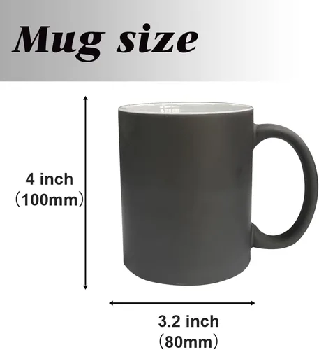 Miniatura 3 de MR.R 6 juegos de 11 oz sublimación en blanco negro mágico color cambiante de color mágico taza de cerámica con superficie brillante mate