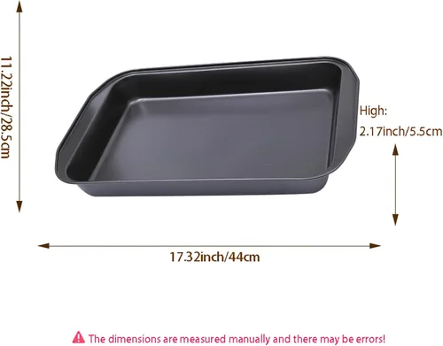 Miniatura 4 de Molde antiadherente de acero al carbono rectangular grande negro para hornear horno, 17 pulgadas