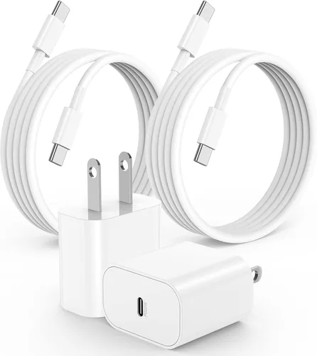 Miniatura 9 de Cargador para iPhone 17 16 15, enchufe de bloque de carga rápida USB C de 20 W y cable tipo C a C de 6 pies largo para Apple iPhone 17 Pro Max/17