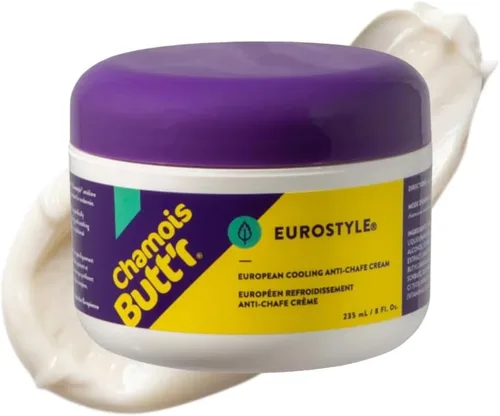 Chamois Butt'r Eurostyle - Crema antirozaduras para carretera, grava, bicicleta de montaña, tarro de 8 onzas, plástico para ciclismo