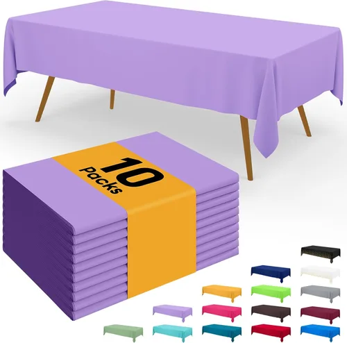 Miniatura 61 de Smiry - Juego de 6 manteles desechables, 54 x 78 pulgadas, manteles impermeables rectangulares para fiestas, cubierta de mesa de plástico
