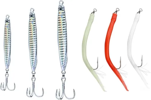 Miniatura 2 de Saltwater Fishing Lures Fishing Jigs Fishing Spoons for Striped bass, Pompano, Spanish Mackerel ，Bluefish Plata (3 piezas)