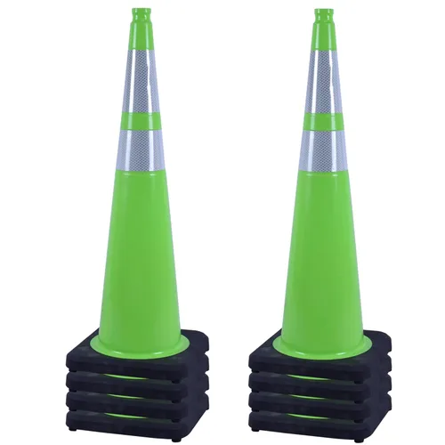 Miniatura 38 de OrangeStar Conos de Tráfico de 36" Paquete de 6 Conos de Seguridad Azules con Collares Reflectantes, Base de Servicio Pesado para Construcción