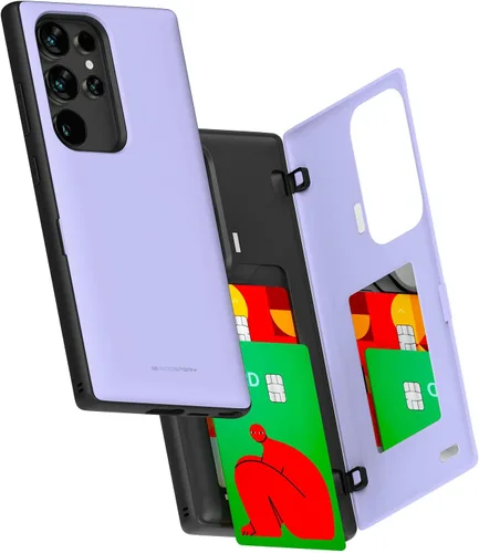 Miniatura 48 de GOOSPERY Funda tipo cartera para Samsung Galaxy S22 Ultra, [tarjetero] parachoques magnético de puerta con cierre automático, cubierta protectora