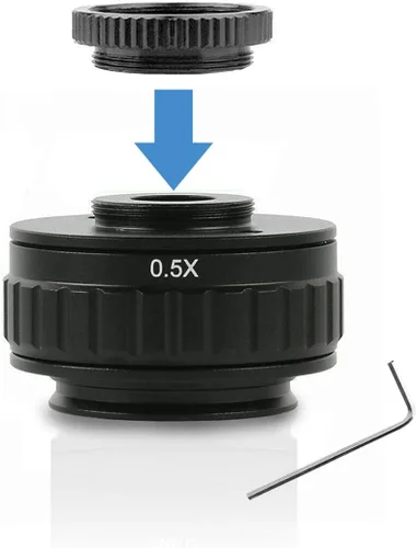 Miniatura 4 de Parco Scientific PA-CM-22 Adaptador ajustable de la lente del C-Mount para el microscopio estéreo trinocular, interfaz de la cámara de 82.0 ft m