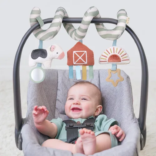 Miniatura 3 de Itzy Ritzy Juguete de actividad en espiral para asiento de automóvil y cochecito, juguetes para cochecito y asiento de automóvil, juguete sensorial