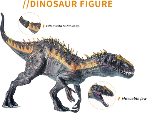 Miniatura 3 de JR PARK Juguete grande realista de Tiranosaurio Rex, colección de dinosaurios T-REX de 15.7 pulgadas, figuras de dinosaurios de juego para niños