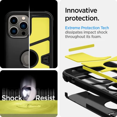 Miniatura 4 de Spigen Tough Armor [tecnología de protección extrema] diseñada para iPhone 13 Pro Max Case (2021) - Negro