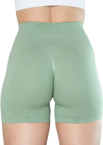 Miniatura 2 de AUROLA CAMO Workout Shorts for Women Seamless Subtle Logo Scrunch Shorts