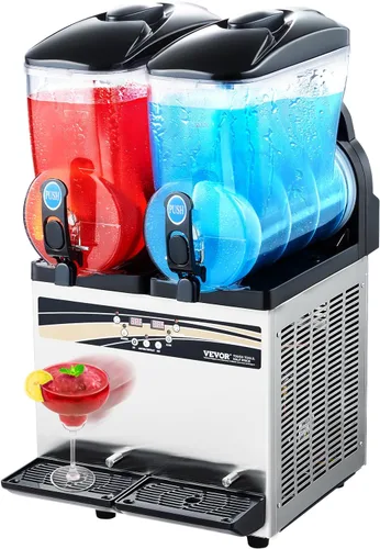 Miniatura 11 de VEVOR - Máquina comercial de bebidas heladas, tanque triple de 3x15L, máquina de margaritas, 180 tazas, máquina de batidos y bebidas heladas