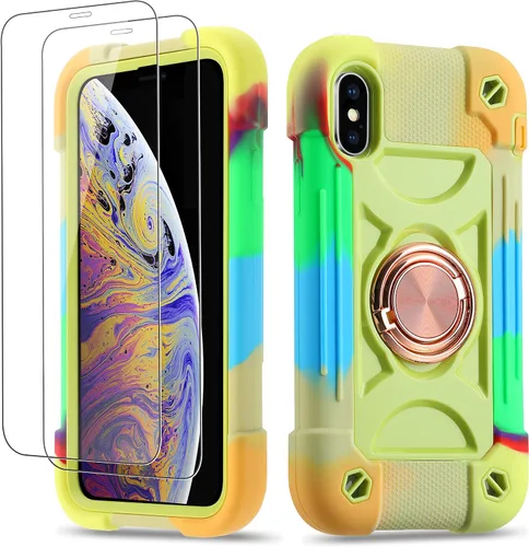Miniatura 31 de Funda para iPhone Se3/iPhone Se2, iPhone 6/6S, iPhone 7/iPhone 8 de 4.7 pulgadas con soporte de anillo, con 2 protectores de pantalla resistentes