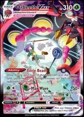 Pokemon - Orbeetle VMax - TG13 - Galería de entrenadores - Origen perdido - Tarjeta de lámina holográfica completa de arte
