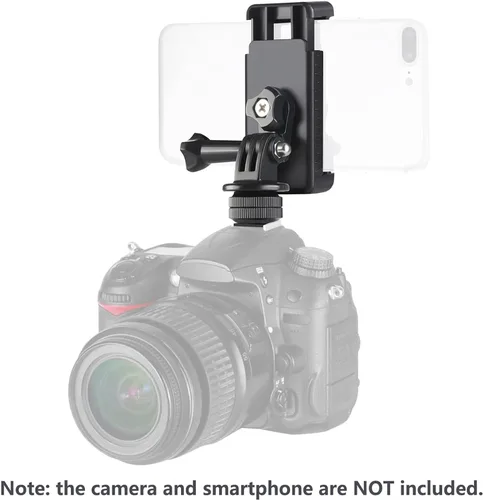 Miniatura 7 de NEEWER Soporte para teléfono/adaptador de montaje de zapata caliente, soporte de cámara de acción compatible con GoPro Hero 12 11 10 9 8 7 6 5 DJI
