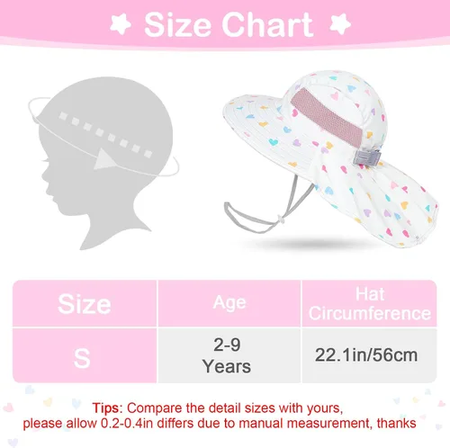 Miniatura 144 de Sombrero de sol para niños, protección UV, unicornio, verano, playa, jugar con ala ancha, solapa para el cuello para niñas y niños