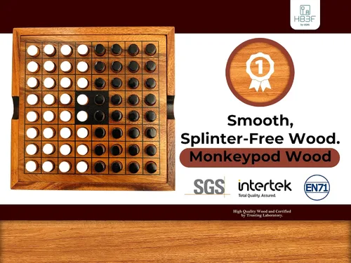 Miniatura 2 de BSIRI Wooden Reversi Othello - Juego de mesa clásico de estrategia para adultos y personas mayores, piezas blancas y negras de madera y gran regalo
