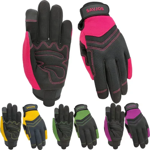 Guantes de trabajo de seguridad para hombres y mujeres, guantes de trabajo utilitarios, guantes de mecánico, guantes de trabajo de patio, ajuste de