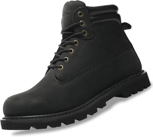 Botas de trabajo para hombre, impermeables, con puntera suave, antideslizantes, cómodas, botas de trabajo de cuero