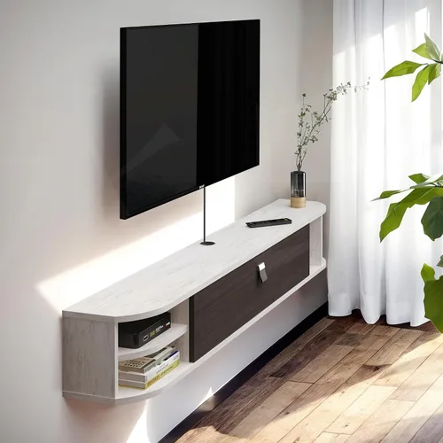 Miniatura 2 de Pmnianhua Soporte flotante para TV, 63 pulgadas, consola de TV flotante moderna, mueble de TV montado en la pared, centro de entretenimiento