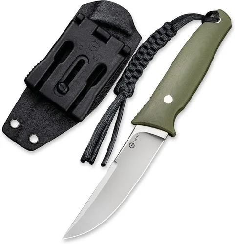 CIVIVI Tamashii Cuchillo de hoja fija con hoja D2 de 4.07 pulgadas, mango G10, funda Kydex, clip en T para transporte EDC al aire libre C19046-2