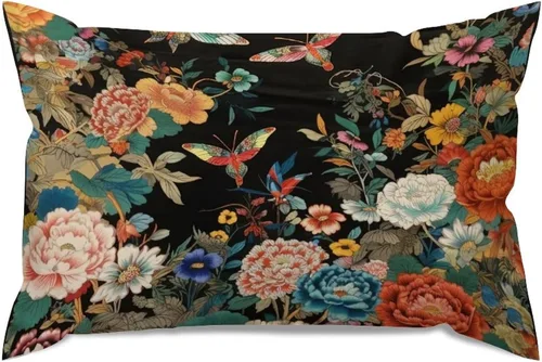 Miniatura 70 de ArogGeld Funda de almohada blanca con flores chinoiserie, funda de almohada para sofá, diseño floral verde y blanco, funda de almohada de lino A-12