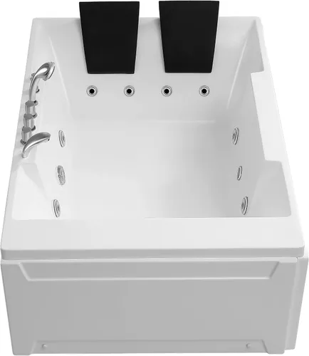 Miniatura 13 de Empava 1125W Tina de hidromasaje, tina con chorros de 72" x 48" para 2 personas, hidromasaje y cromoterapia, certificada por ETL, delantal de 3