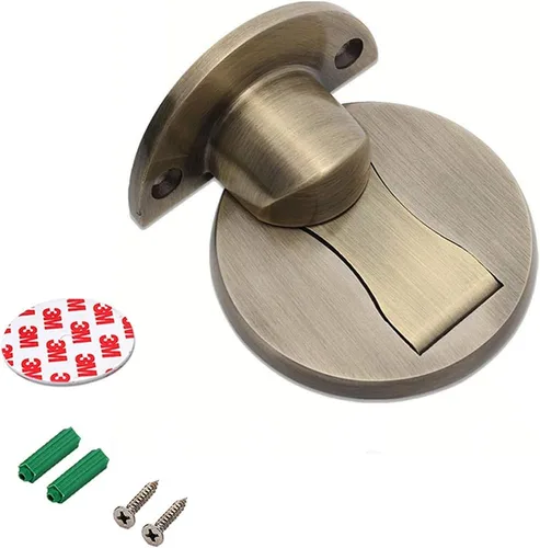 Miniatura 9 de Paquete de 2 topes magnéticos para puerta, tope de puerta de montaje en el suelo para la parte inferior de la puerta, soporte magnético de puerta