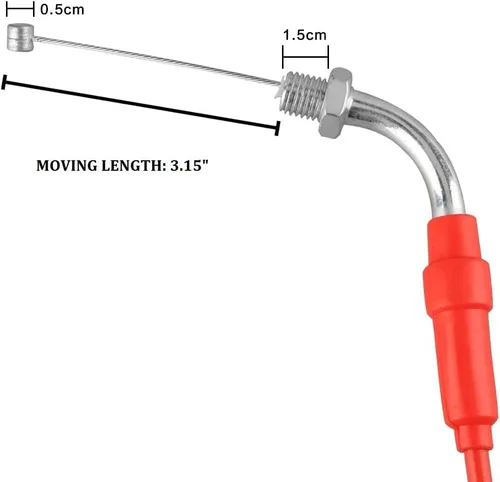 Miniatura 4 de NIBBI Cable de acelerador, cable de acelerador Go Kart de 71 pulgadas, cable universal de acelerador de motocicleta para minicicleta, Yamaha, Rojo