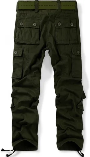 Miniatura 2 de OCHENTA - Pantalón cargo para hombre, estilo militar de combate pantalón casual para el trabajo con 8 bolsillos.
