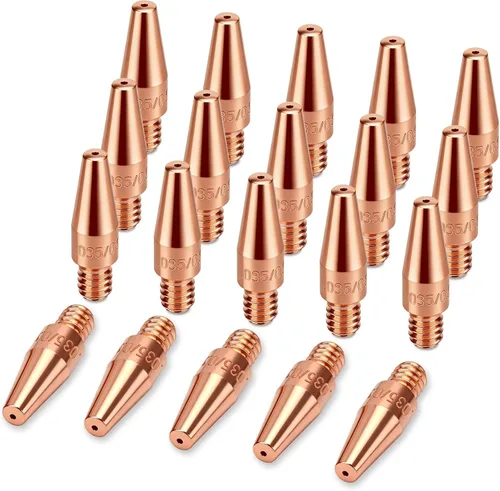 20 puntas de soldadura de 0.035 pulgadas, punta de contacto KP2744-035T, puntas de soldador MIG cónicas 350A compatibles con pistola de soldadura