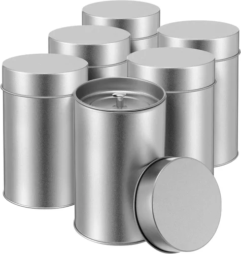 Zopeal 6 Pack Tea Tin Canister with Airtight Double Lids 12 oz Can Box Canister for Loose Leaf Tea Storage Bag Container Portable Small Kitchen for