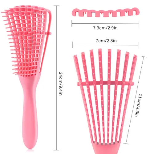 Miniatura 6 de Cepillo desenredante para cabello afro americano/africano 3a a 4c rizado, ondulado, rizado/enrollado, peine de masaje para el cuero cabelludo