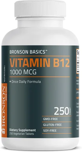 Miniatura 5 de Bronson Vitamina B12 1000mcg Fórmula una vez al día sin OMG, 250 tabletas vegetarianas
