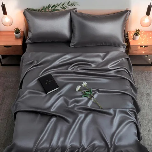 Miniatura 13 de Colorado Home Co SUNDAYSILKS Sábanas 100% seda de morera 4 sábanas de seda pura Tamaño Queen Juego de cama de seda natural orgánica de grado