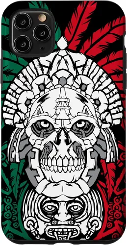 iPhone 11 Pro Max Aztec Warrior Skull - Ancestros mexicanos - Funda de raíces mexicanas