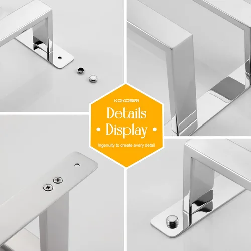 Miniatura 3 de KOKOSIRI Barras para Toallas Portadores de Toallas de Baño 32 Pulgadas Cromado Baño 2 Niveles Escalera Rieles para Toallas Montado en Pared Estantes