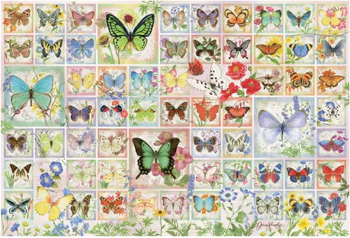Miniatura 2 de Cobble Hill - Rompecabezas de 2000 piezas, mariposas y flores, póster de muestra incluido