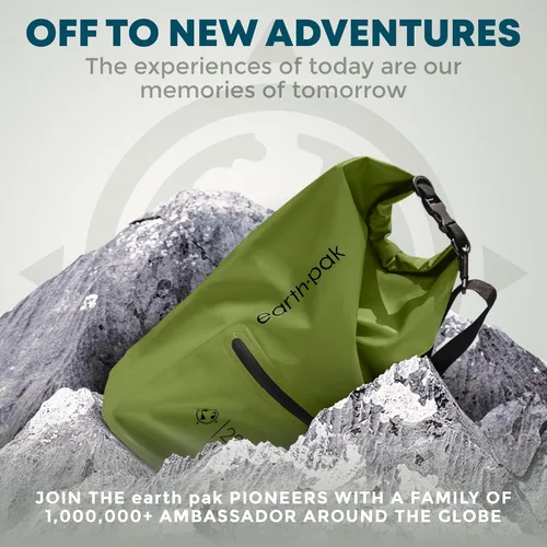 Miniatura 5 de Earth Pak Bolsa seca impermeable con bolsillo con cremallera, mochila impermeable para mantener el equipo seco Verde bosque