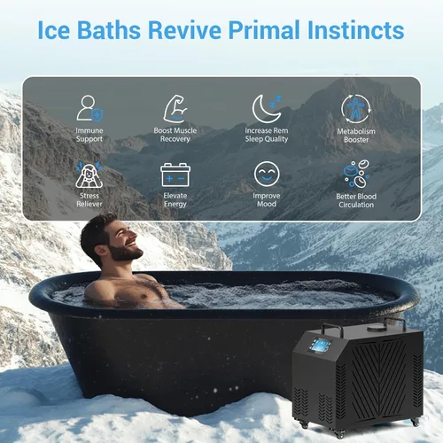Miniatura 5 de Enfriador de inmersión en frío de 1 HP, sistema de filtración mejorado de purificación de 4 capas, enfriador de baño de hielo y calentador