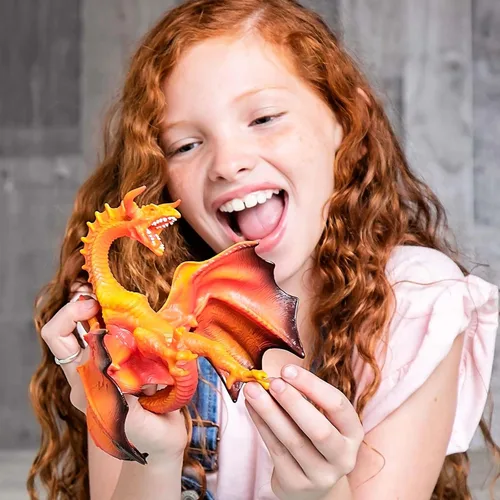Miniatura 12 de Safari Ltd. Figura de dragón de lava, figura detallada de modelo de plástico de 7.5 pulgadas, divertido juguete de fantasía para niños, niñas