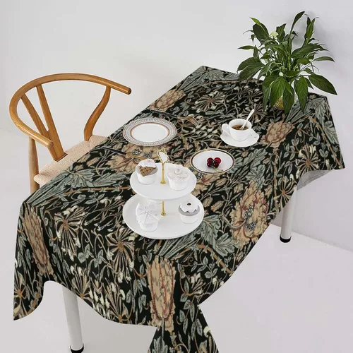 Miniatura 65 de Mantel de Mesa William Morris, Diseño Original William Morris Rústico de Granja Familiar con Estampado Étnico Mínimo para Decoración de Fiesta