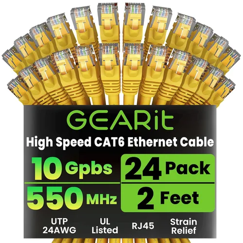 Miniatura 47 de GearIT Cable Ethernet Cat 6 de 1.5 pies y 18 pulgadas (paquete de 24) - Cable de conexión Cat6, cable de conexión Cat 6, cable Cat6, cable Ethernet