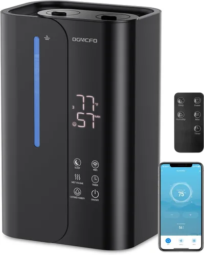 OGACFO Humidificadores de niebla fría de 5 litros para dormitorio, habitación grande, humidificador de aire inteligente ultrasónico de llenado