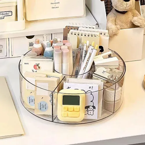 Miniatura 6 de Organizador de maquillaje giratorio de 360°, plato giratorio transparente de 10 pulgadas, organizador Lazy Susan para tocador, encimera de baño