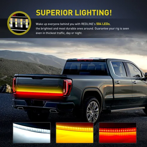 Miniatura 7 de NilightTR-04 Camión Barra de traseras 60 "Triple Fila 504 LED Strip con freno rojo Blanco Luces de torneado de ámbar secuencial secuencial inverso