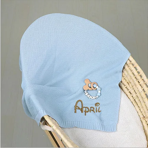 Miniatura 4 de Manta de punto personalizada para bebé, regalo bordado para baby shower, manta de cochecito Regalo para bebé recién nacido con monograma Tejido