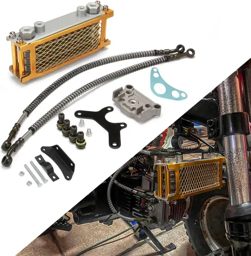 Miniatura 10 de Kit de enfriador de aceite de motocicleta Radiador de enfriamiento universal para CRF XR KLX 50 70 90 110 125 140cc SSR Taotao Coolster Kayo Dirt