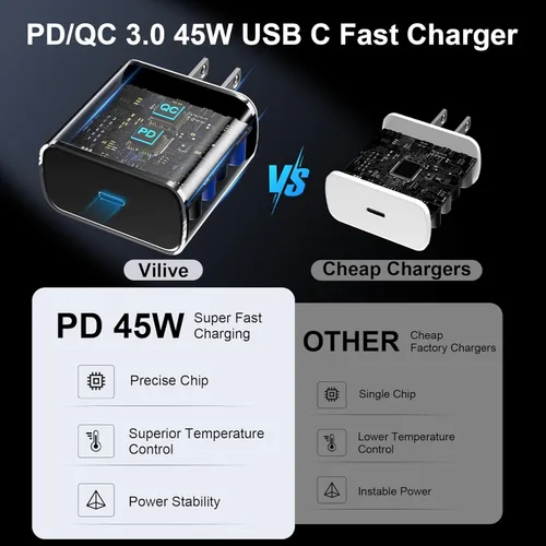 Miniatura 3 de Cargador súper rápido Samsung USB-C de 45 W tipo C de 8 pies, cable de carga rápida con bloque de cargador de pared de teléfono Android para Samsung