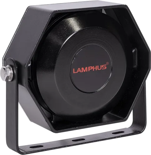 SoundAlert - Altavoz de sirena de policía de 100 W [118-124 dB] [estilo delgado compacto] Altavoz de sirena para vehículos de advertencia de