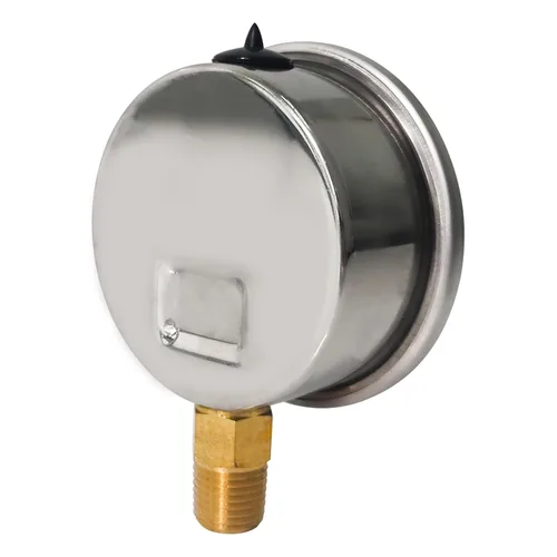Miniatura 3 de HFS (R) -30inHg-0-150psi Manómetro de vacío relleno de líquido de glicerina, tamaño de dial de 2.5", montaje inferior NPT de 1/4", caja de acero